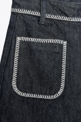 Denim Nakışlı Şort