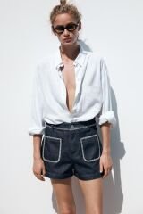 Denim Nakışlı Şort