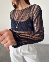 Fileli Crop Bluz