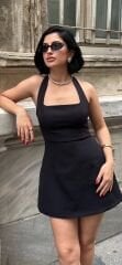 Boyundan Bağlamalı Mini Elbise