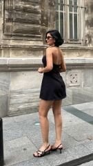 Boyundan Bağlamalı Mini Elbise